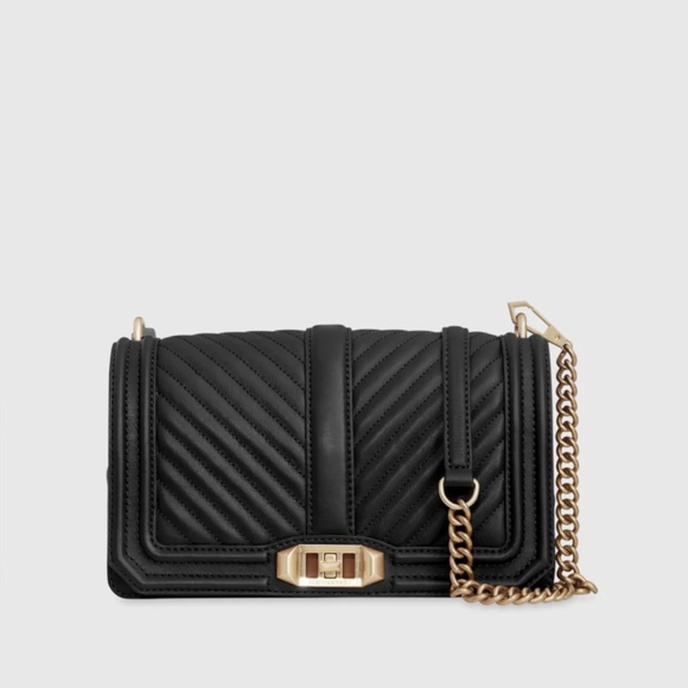 Rebecca Minkoff Large Love Crossbody Bag – Black Quilted Leather